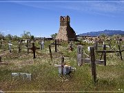 San Geronimo Church, Taos Pueblo, zuerst erbaut in 1619, jetzige Church von 1850